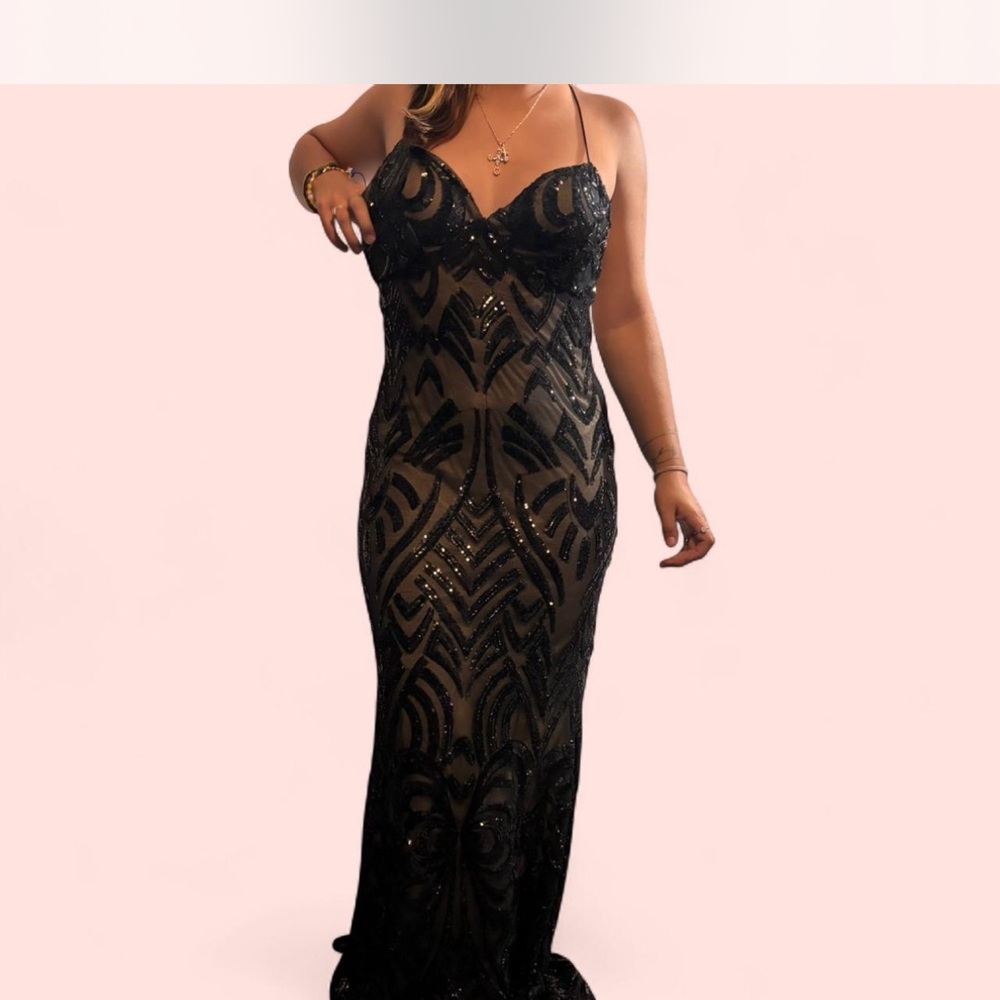 Elegant Black Sequin Gown